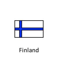 National flag of Finland in simple colors with name vector icon illustration