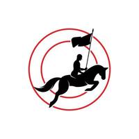 elegante caballo icono real semental logo con eslogan modelo vector