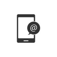 mobile, mail, send message vector icon illustration