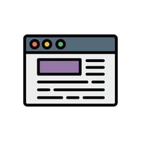 Browser, web site, news, text vector icon illustration