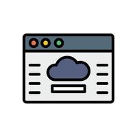 Browser, web site, cloud vector icon illustration