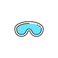 Ski goggles, sport, skiing vector icon illustration