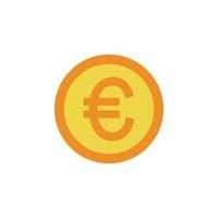 euro coin colored vector icon illustration