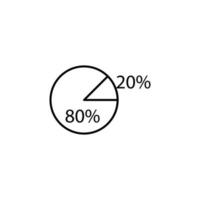 percentage in a pie vector icon illustration