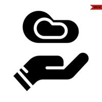 meat in over hand glyph icon vector