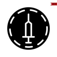 injection in button glyph icon vector