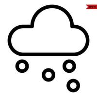 cloud with snowfall line icon vector