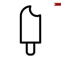 ice cream bite line icon vector