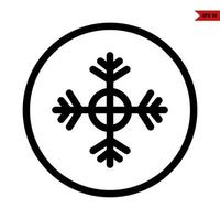 snowlake in button line icon vector