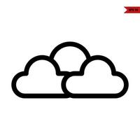 nature cloud with sun line icon vector