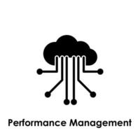 cloud, scheme, performance management vector icon illustration