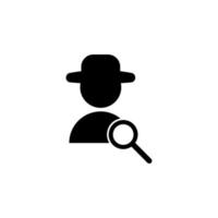 agent and magnifier vector icon illustration