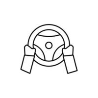 Hands, steering wheel vector icon illustration