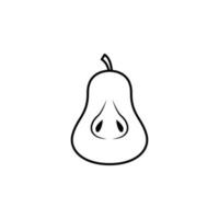 pear cut outline vector icon illustration