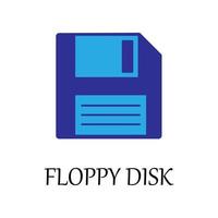 colored floppy disc vector icon illustration