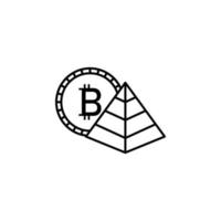 financial pyramid, bitcoin vector icon illustration