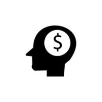 money in head vector icon illustration