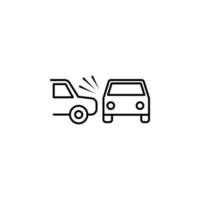 side crash, accident, insurance vector icon illustration