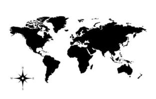 World Map in Black and White Template vector