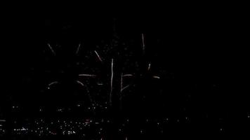 Fireworks flashing in the evening sky. video