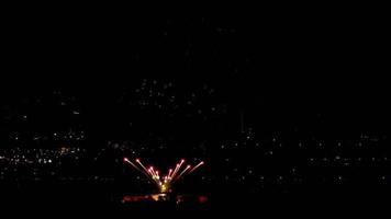 Fireworks flashing in the evening sky. video