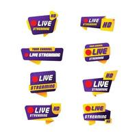 General Live Streaming Badge Collection vector