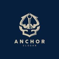 Anchor Logo, Ocean Ship Vector, Simple Minimalist Design, Anchor Icon, Spartan, Ocean, Symbol Template Illustration vector