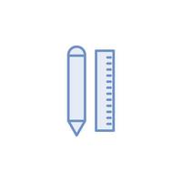 pencil and ruler icon vector for website, UI Essential, symbol, presentation