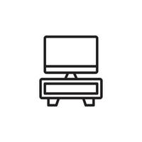 tv table icon vector for website, UI Essential, symbol, presentation