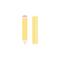 pencil and ruler icon vector for website, UI Essential, symbol, presentation