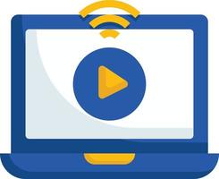 laptop technology streaming video learning education vector