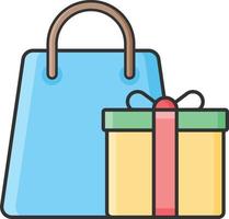 shopping gift online vector