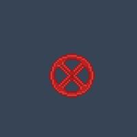 forbidden sign in pixel art style vector