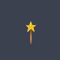 star wand in pixel art style vector