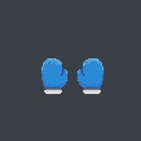 blue glove in pixel art style vector