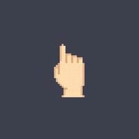 hand pointer in pixel art style vector