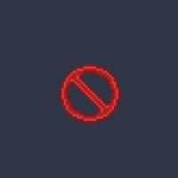 red forbidden sign in pixel art style vector