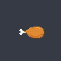 fried chicken in pixel art style vector