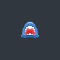 shark jaws in pixel art style vector