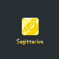 sagittarius golden token in pixel art style vector