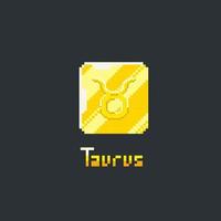 taurus golden token in pixel art style vector