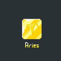 aries golden token in pixel art style vector