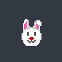 bunny head in pixel art style vector