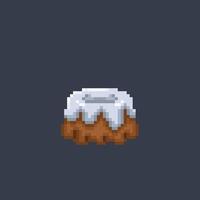 bundt cake in pixel art style vector