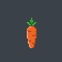 carrot in pixel art style vector