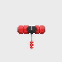 toy hammer in pixel art style vector