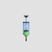 a syringe in pixel art style vector