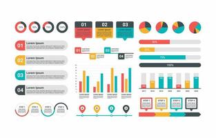 infografía plano elementos colección vector