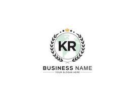 Alphabet Letter Kr Logo Icon, Initial Luxury KR Letter Logo Template vector