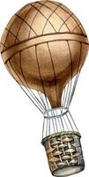 Retro hot air balloon vintage style watercolor illustration isolated. vector